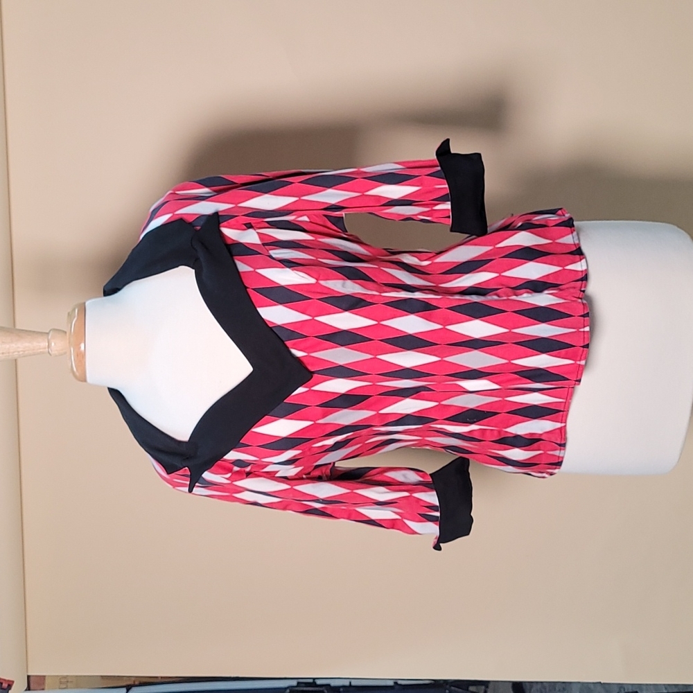 Pinup Couture Red Harlequin Doris top XL